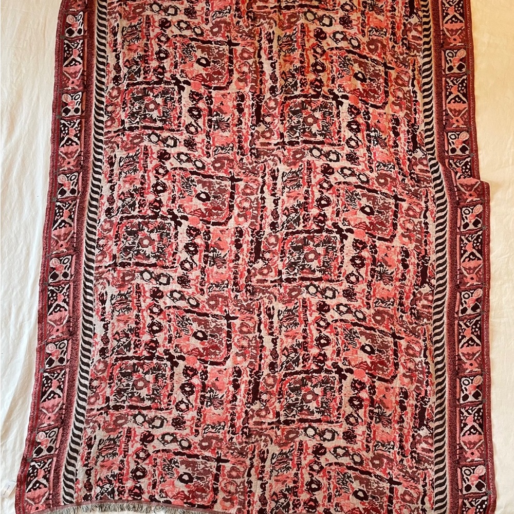 Pretty boho style red and black John Lewis shawl/wrap. Easy to dress up or down! - Picture 5 of 9